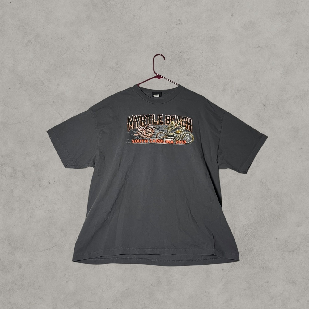 Myrtle Beach Spring Rally 2018 Biker Graphic T-Shirt Charcoal Gray XL